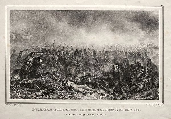 Derniere Charge des Lanciers Rouges a Waterloo. Creator: Auguste Raffet (French