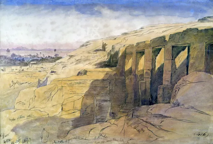 Framed Print : Derr, Egypt, 1867. Artist: Edward Lear Framed Print : Derr, Egypt, 1867. Artist: Edward Lear
