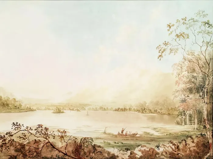 Framed Print : Derwent Water, 1793. Creators: Unknown, Paul Sandby Framed Print : Derwent Water, 1793. Creators: Unknown, Paul Sandby