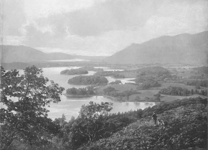 Framed Print : Derwentwater, from Falcon Crag, c1896. Artist: Green Brothers Framed Print : Derwentwater, from Falcon Crag, c1896. Artist: Green Brothers