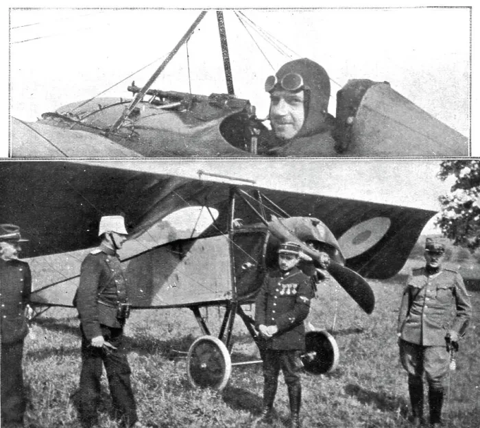 Framed Print : Des Braves; L'aviateur Gilbert et son monoplan retenus en Suisse; en haut, Gilbert... 1915. Creator: Unknown Framed Print : Des Braves; L'aviateur Gilbert et son monoplan retenus en Suisse; en haut, Gilbert... 1915. Creator: Unknown
