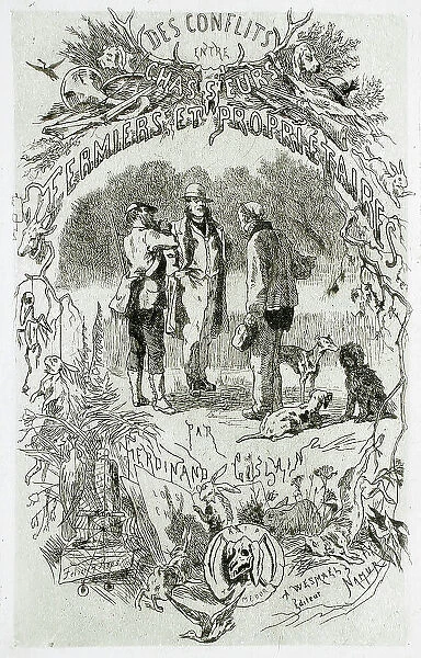 Des Conflits entre chasseurs et propriétaires, 1865. Creator: Félicien Rops