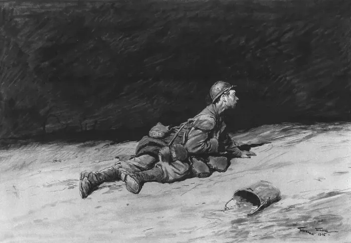 Framed Print : Un des Humbles Heros de Verdun: le ravitailleurs, 1916. Creator: Georges Bertin Scott. Un des Humbles Heros de Verdun: le ravitailleurs, 1916. Creator: Georges Bertin Scott Framed Print : Un des Humbles Heros de Verdun: le ravitailleurs, 1916. Creator: Georges Bertin Scott. Un des Humbles Heros de Verdun: le ravitailleurs, 1916. Creator: Georges Bertin Scott