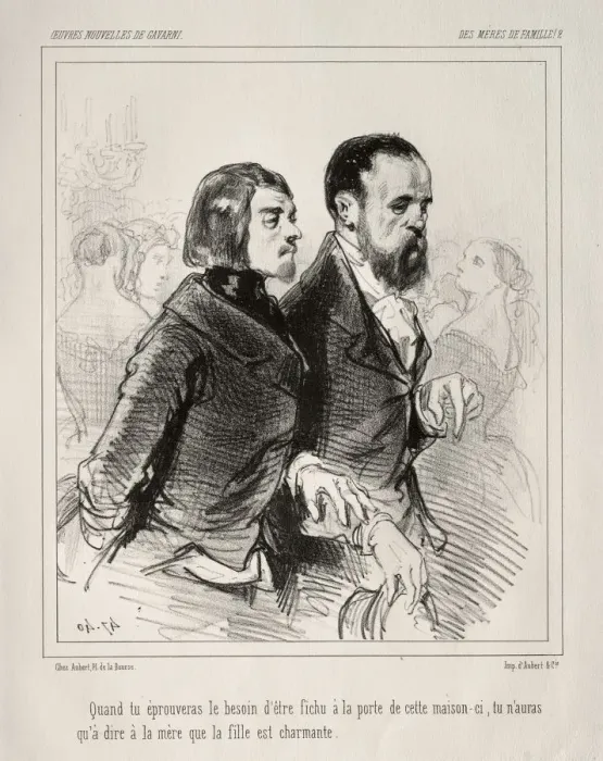 Framed Print : Des Meres de Famille!. Creator: Paul Gavarni (French, 1804-1866) Framed Print : Des Meres de Famille!. Creator: Paul Gavarni (French, 1804-1866)