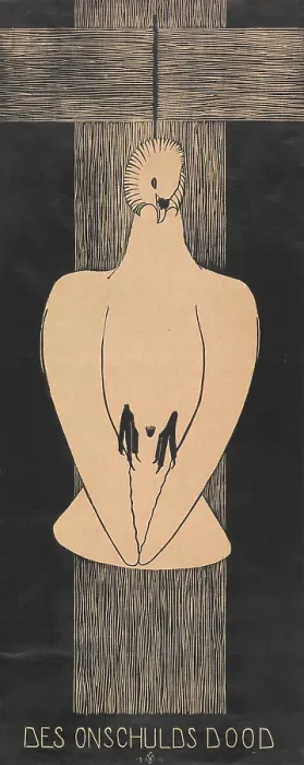 Framed Print : Des Onschulds Dood (Death of Innocence), 1915. Creator: Samuel Jessurun de Mesquita Framed Print : Des Onschulds Dood (Death of Innocence), 1915. Creator: Samuel Jessurun de Mesquita
