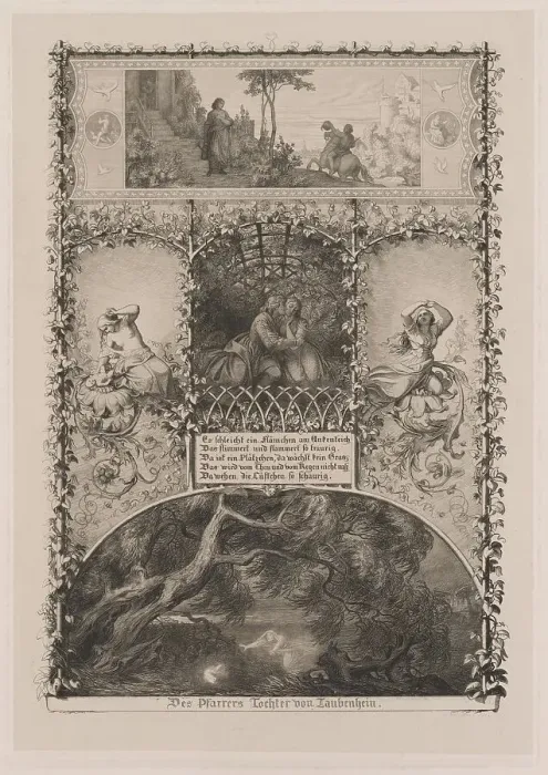 Framed Print : Des Pfarrers Tochter von Taubenhein (The Parson's Daughter from Taubenhain), 1844. Creator: Eugen Napoleon Neureuther Framed Print : Des Pfarrers Tochter von Taubenhein (The Parson's Daughter from Taubenhain), 1844. Creator: Eugen Napoleon Neureuther