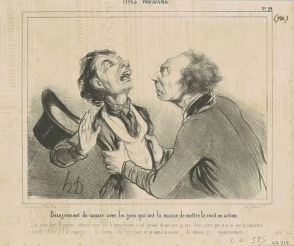 Désagrément de causer avec les gens... 19th century. Creator: Honore Daumier