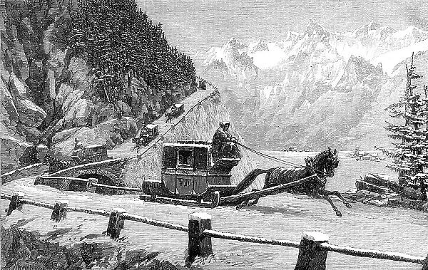 Descending Mont Cenis in Winter, 1864. Creator: Unknown