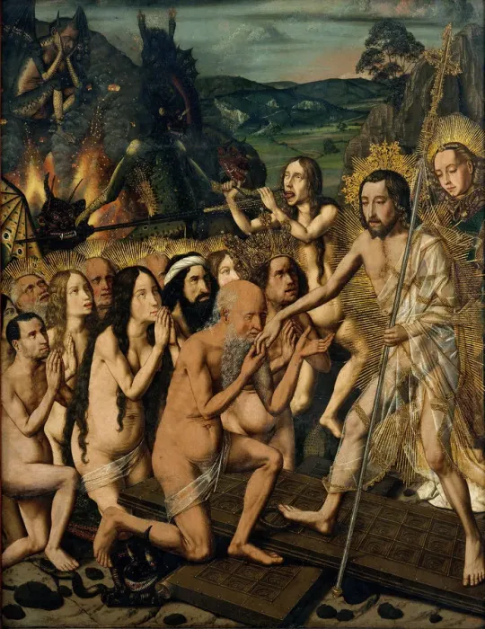Framed Print : Descent of Christ into Limbo, ca 1475. Artist: Bermejo, Bartolome (ca 1440-ca 1498) Framed Print : Descent of Christ into Limbo, ca 1475. Artist: Bermejo, Bartolome (ca 1440-ca 1498)