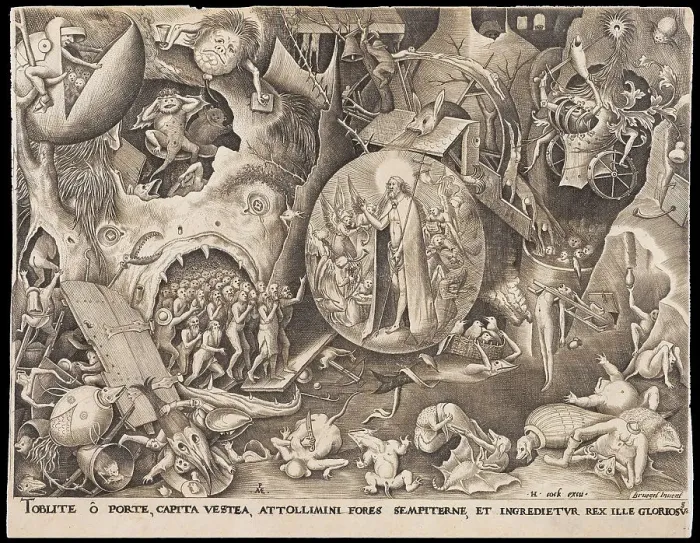 Framed Print : Descent of Christ into Limbo, ca 1561. Creator: Heyden, Pieter, van der (1538-1572) Framed Print : Descent of Christ into Limbo, ca 1561. Creator: Heyden, Pieter, van der (1538-1572)