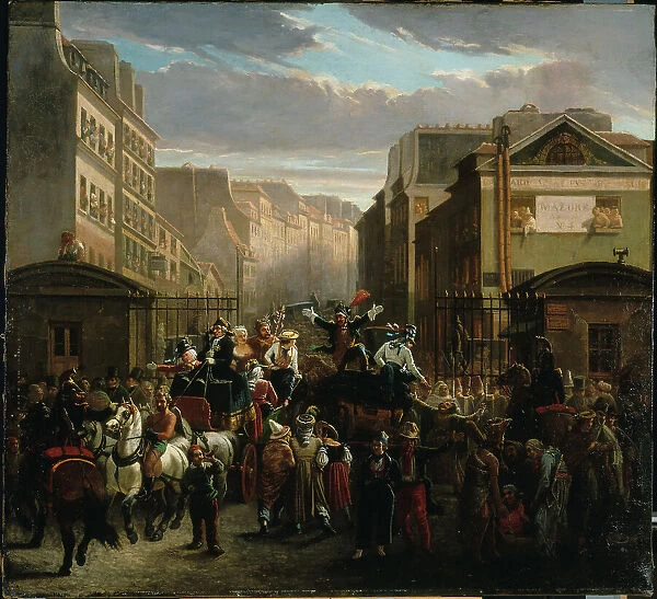 Descent of the courtiers, 1842. Creator: Charles Nanteuil
