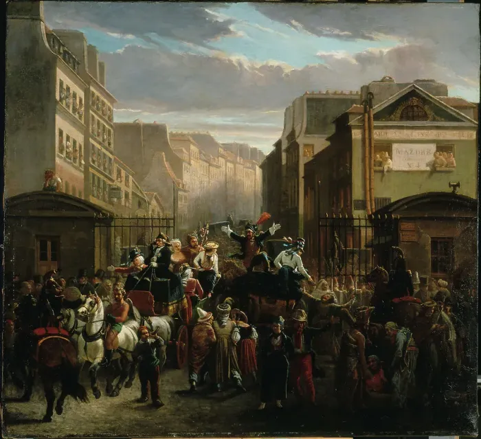 Framed Print : Descent of the courtiers, 1842. Creator: Charles Nanteuil Framed Print : Descent of the courtiers, 1842. Creator: Charles Nanteuil