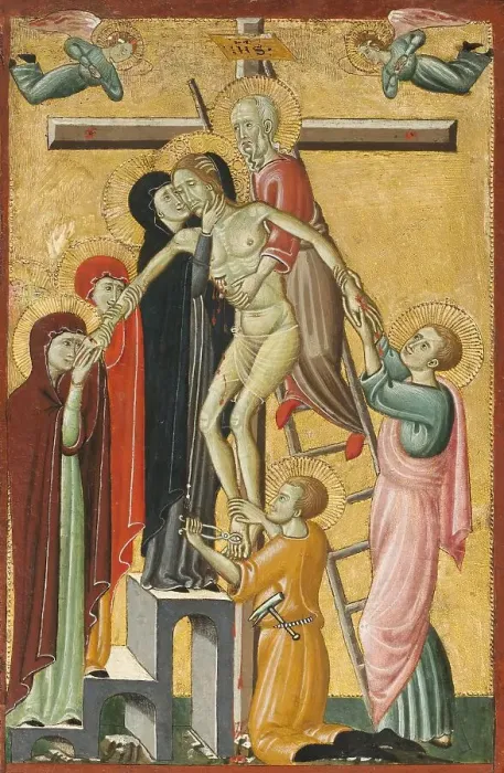 Framed Print : The Descent from the Cross, 1300. Creator: Master of Forli Framed Print : The Descent from the Cross, 1300. Creator: Master of Forli
