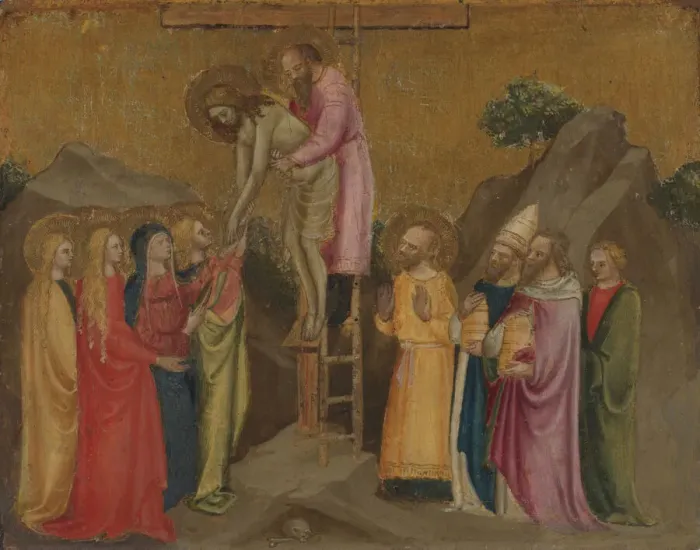 Framed Print : Descent from the Cross, 14th century. Creator: Stefano d Antonio di Vanni Framed Print : Descent from the Cross, 14th century. Creator: Stefano d Antonio di Vanni