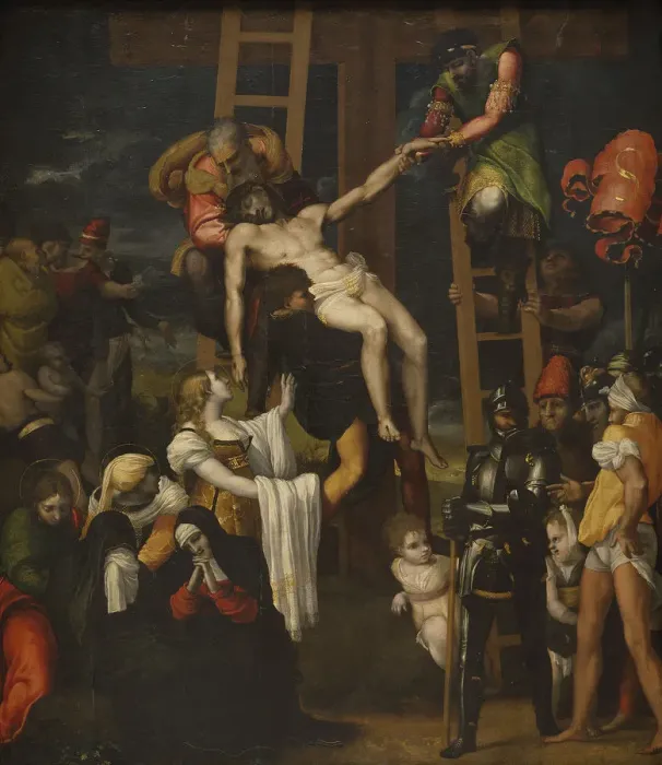 Framed Print : The Descent from the Cross, 1547. Artist: Machuca, Pedro (c. 1490-1550) Framed Print : The Descent from the Cross, 1547. Artist: Machuca, Pedro (c. 1490-1550)