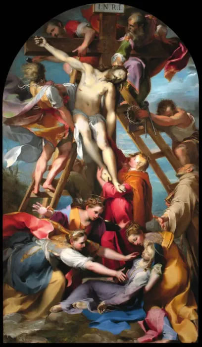 Framed Print : The Descent from the Cross, 1569. Creator: Barocci, Federigo (1528-1612)