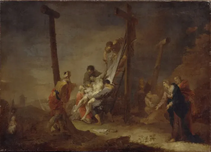 Framed Print : The Descent from the Cross. Artist: Zick, Johann Rosso Januarius (1730-1797) Framed Print : The Descent from the Cross. Artist: Zick, Johann Rosso Januarius (1730-1797)