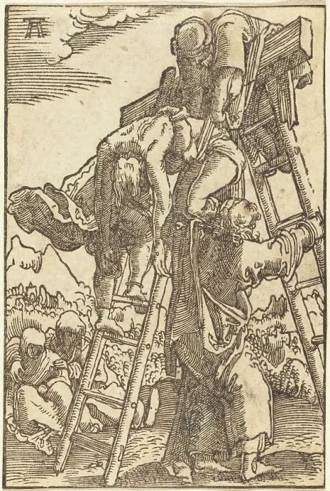 Framed Print : The Descent from the Cross, c. 1513. Creator: Albrecht Altdorfer Framed Print : The Descent from the Cross, c. 1513. Creator: Albrecht Altdorfer
