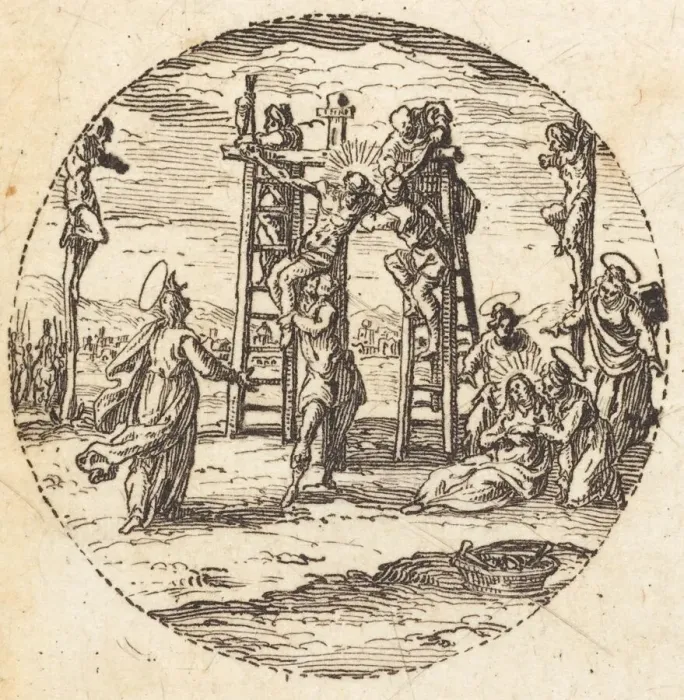 Framed Print : Descent from the Cross, c. 1631. Creator: Jacques Callot Framed Print : Descent from the Cross, c. 1631. Creator: Jacques Callot