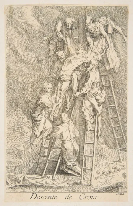 Framed Print : Descent from the Cross. n. d. Creators: Claude Gillot, Jacques Gabriel Huquier Framed Print : Descent from the Cross. n. d. Creators: Claude Gillot, Jacques Gabriel Huquier