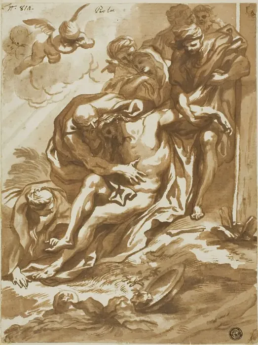 Framed Print : Descent from the Cross, n.d. Creator: Domenico Piola I Framed Print : Descent from the Cross, n.d. Creator: Domenico Piola I