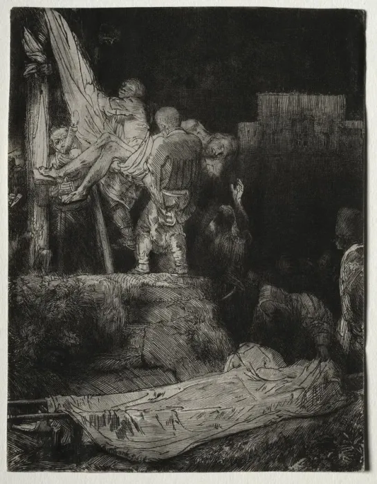 Framed Print : The Descent from the Cross by Torchlight, 1654. Creator: Rembrandt van Rijn (Dutch, 1606-1669) Framed Print : The Descent from the Cross by Torchlight, 1654. Creator: Rembrandt van Rijn (Dutch, 1606-1669)