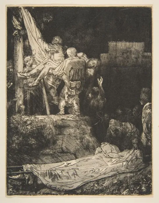 Framed Print : Descent from the Cross by Torchlight, 1654. Creator: Rembrandt Harmensz van Rijn Framed Print : Descent from the Cross by Torchlight, 1654. Creator: Rembrandt Harmensz van Rijn