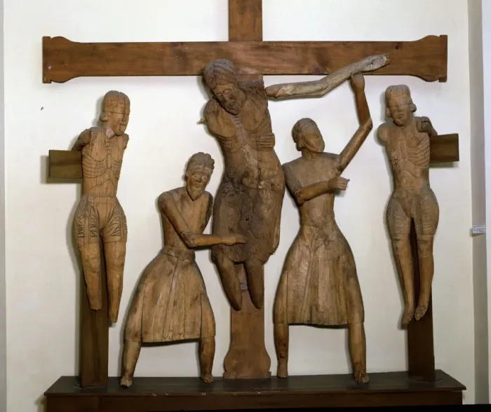 Framed Print : Descent of Erill-la-Vall, polychromed sculpture, in the image there are five of Framed Print : Descent of Erill-la-Vall, polychromed sculpture, in the image there are five of