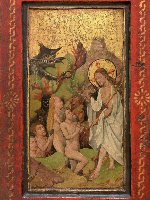 Framed Print : Descent to Hell, 16th century. Creator: Anon Framed Print : Descent to Hell, 16th century. Creator: Anon