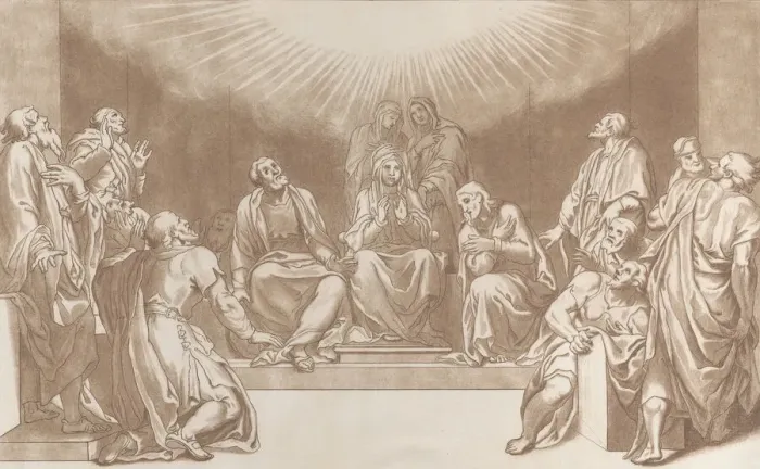 Framed Print : Descent of the Holy Ghost, 1760-90. Creator: Stefano Mulinari