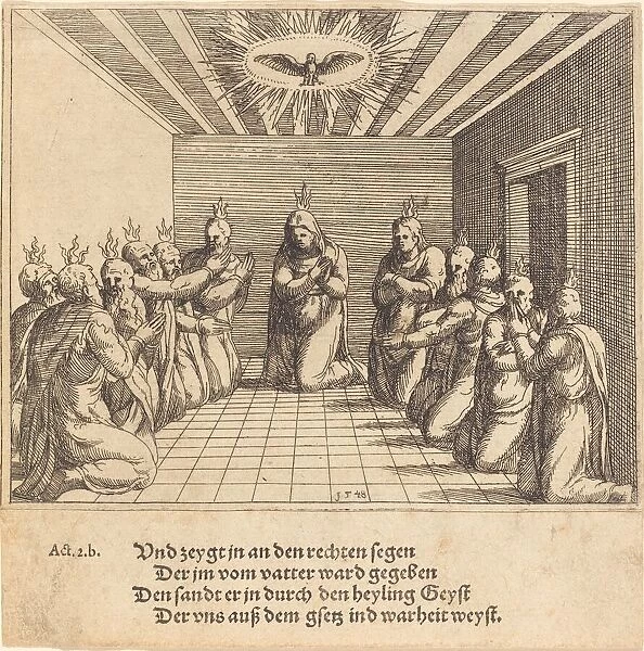 The Descent of the Holy Spirit, 1548. Creator: Augustin Hirschvogel