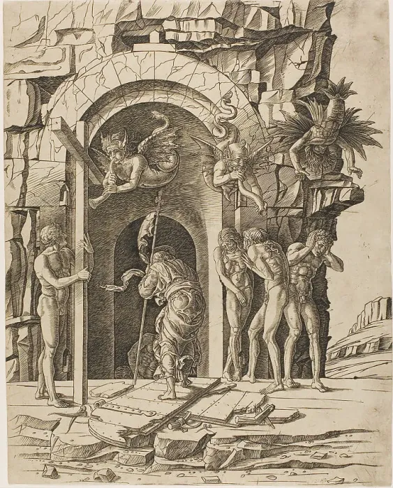 Framed Print : Descent into Limbo, 1475 / 80. Creator: School of Andrea Mantegna Framed Print : Descent into Limbo, 1475 / 80. Creator: School of Andrea Mantegna