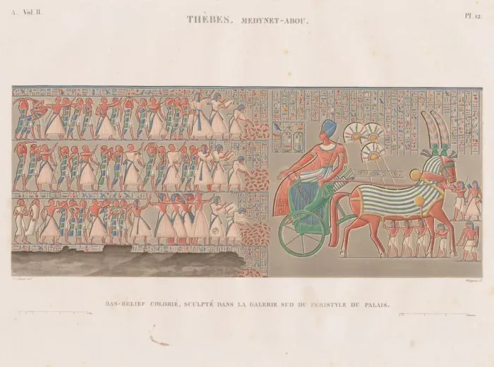 Framed Print : Description of Egypt: Thebes. Medynet-Abou, Vol. II, Pl. 12, 1822. Creator: Antoine Phelippeaux Framed Print : Description of Egypt: Thebes. Medynet-Abou, Vol. II, Pl. 12, 1822. Creator: Antoine Phelippeaux