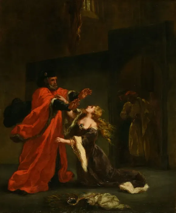 Framed Print : Desdemona Cursed by her Father, 1852. Creator: Delacroix, Eugène (1798-1863) Framed Print : Desdemona Cursed by her Father, 1852. Creator: Delacroix, Eugène (1798-1863)