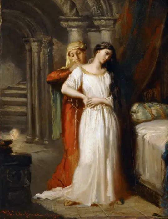 Framed Print : Desdemona Retiring to her Bed, 1849. Creator: Chasseriau, Theodore (1819-1856) Framed Print : Desdemona Retiring to her Bed, 1849. Creator: Chasseriau, Theodore (1819-1856)