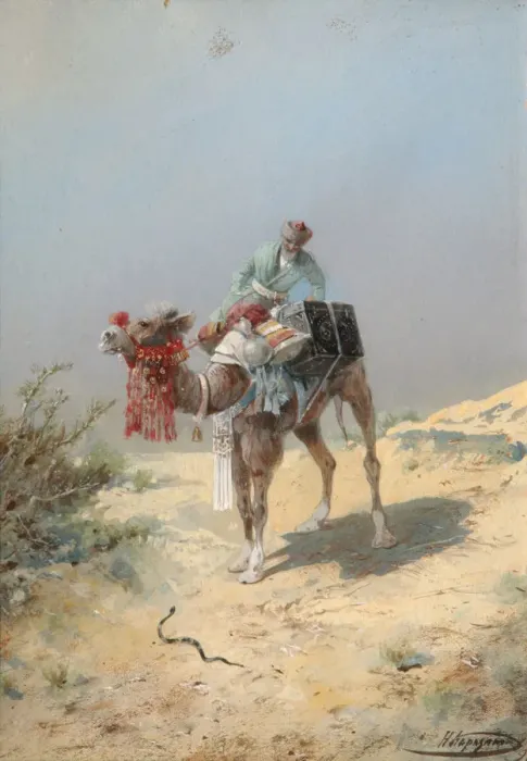 Framed Print : In the Desert. Artist: Karasin, Nikolai Nikolayevich (1842-1908) Framed Print : In the Desert. Artist: Karasin, Nikolai Nikolayevich (1842-1908)