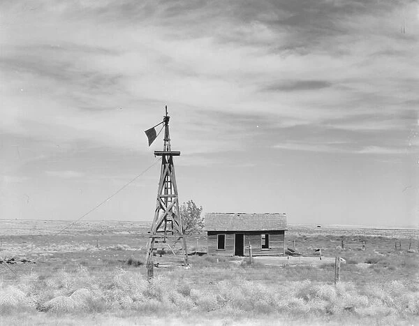 Deserted dryland farm in the Columbia Basin, south of Quincy, Grant County, Washington, 1939. Creator: Dorothea Lange