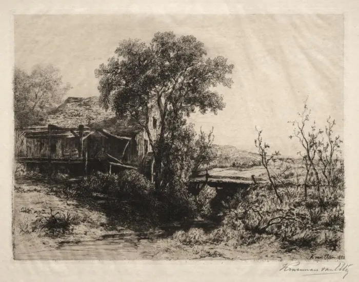 Framed Print : The Deserted Mill, 1883. Creator: Hendrik Dirk Kruseman van Elten (American, 1829-1904) Framed Print : The Deserted Mill, 1883. Creator: Hendrik Dirk Kruseman van Elten (American, 1829-1904)