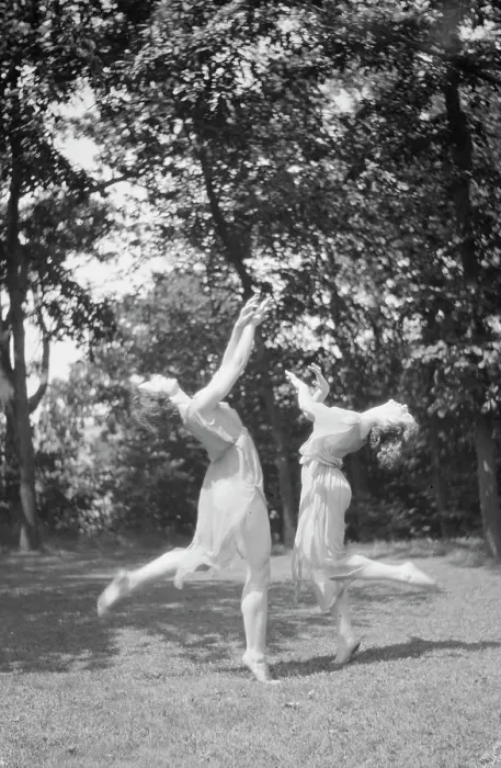 Framed Print : Desha and Leah dancing in Port Washington, 1921 Aug. 21. Creator: Arnold Genthe Framed Print : Desha and Leah dancing in Port Washington, 1921 Aug. 21. Creator: Arnold Genthe