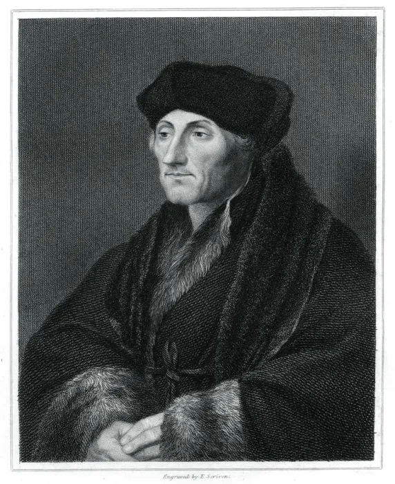 Framed Print : Desiderius Erasmus, Renaissance humanist, (1833). Artist: E Scriven Framed Print : Desiderius Erasmus, Renaissance humanist, (1833). Artist: E Scriven
