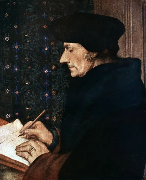 Framed Print : Desiderus Erasmus (1497-1543), Dutch humanist and scholar, 1523. Artist: Hans Holbein the Younger Framed Print : Desiderus Erasmus (1497-1543), Dutch humanist and scholar, 1523. Artist: Hans Holbein the Younger