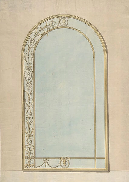 Design for a a Mirror with a Rounded Top, late 18th-early 19th century