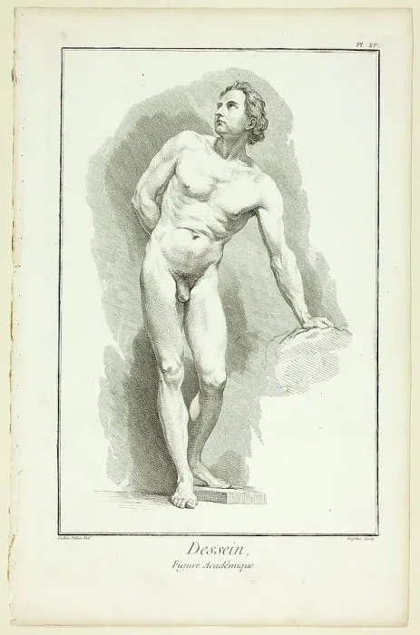 Framed Print : Design: Academic Figure, from Encyclopédie, 1762 / 77. Creator: A. J. Defehrt Framed Print : Design: Academic Figure, from Encyclopédie, 1762 / 77. Creator: A. J. Defehrt