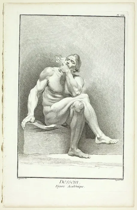 Framed Print : Design: Academic Figure, from Encyclopédie, 1762 / 77. Creator: A. J. Defehrt Framed Print : Design: Academic Figure, from Encyclopédie, 1762 / 77. Creator: A. J. Defehrt