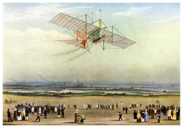 Framed Print : Design for an aerial steam carriage, 1843 (1956) Framed Print : Design for an aerial steam carriage, 1843 (1956)