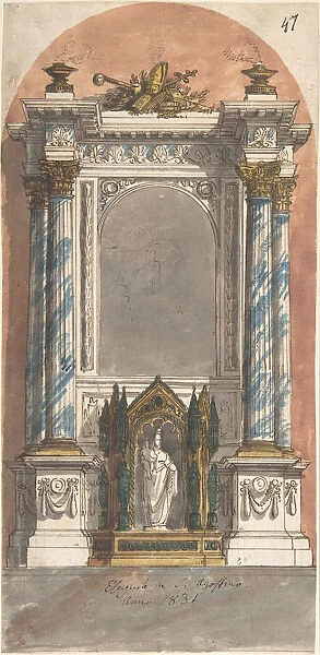 Design for an Altar with a Statue of the Virgin and Child. ca. 1831. Creator: Anon