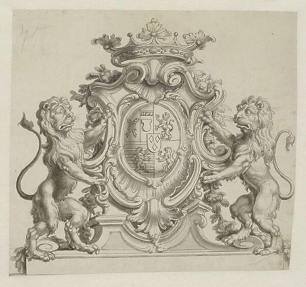 Design for the award winning coat of arms Salm-Reiferscheidt-Dyck, c.1735. Creator: Anon