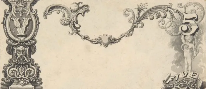 Framed Print : Design for Banknote, 1830-1904. Creator: Robert William Hume Framed Print : Design for Banknote, 1830-1904. Creator: Robert William Hume