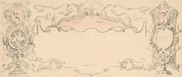 Design for Banknote or Certificate, 1830-1900. Creator: Robert William Hume