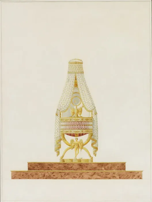 Framed Print : Design of the Bassinet for His Majesty the King of Rome, 1811. Artist: Percier, Charles (1764-1838) Framed Print : Design of the Bassinet for His Majesty the King of Rome, 1811. Artist: Percier, Charles (1764-1838)